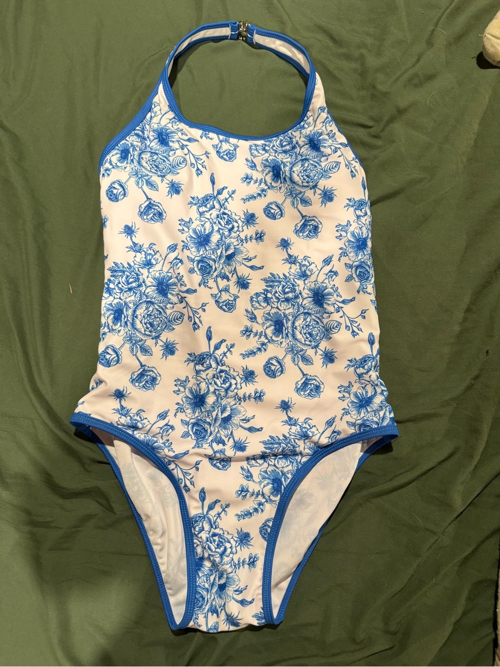 Blue Floral One-Piece Swimsuit